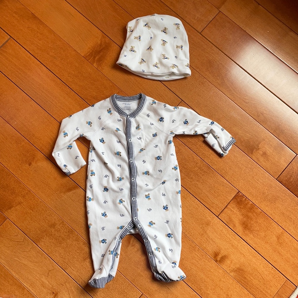 Polo Ralph Lauren baby onesie and hat